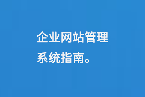 企業網站管理系統指南